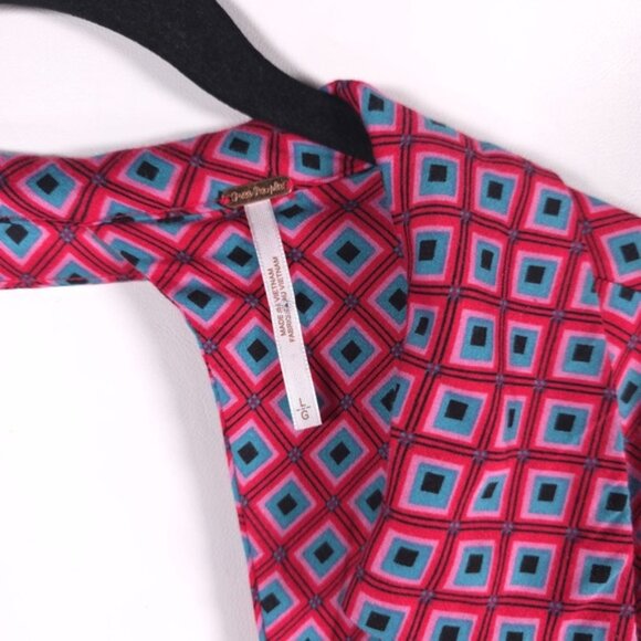 NWT Free People Women's It Takes Two Long Sleeve Mini Dress Pop‎ Combo LARGE - Picture 11 of 16